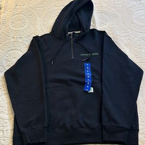 John Deere Black 1/4 Zip-Up Men's Sweater